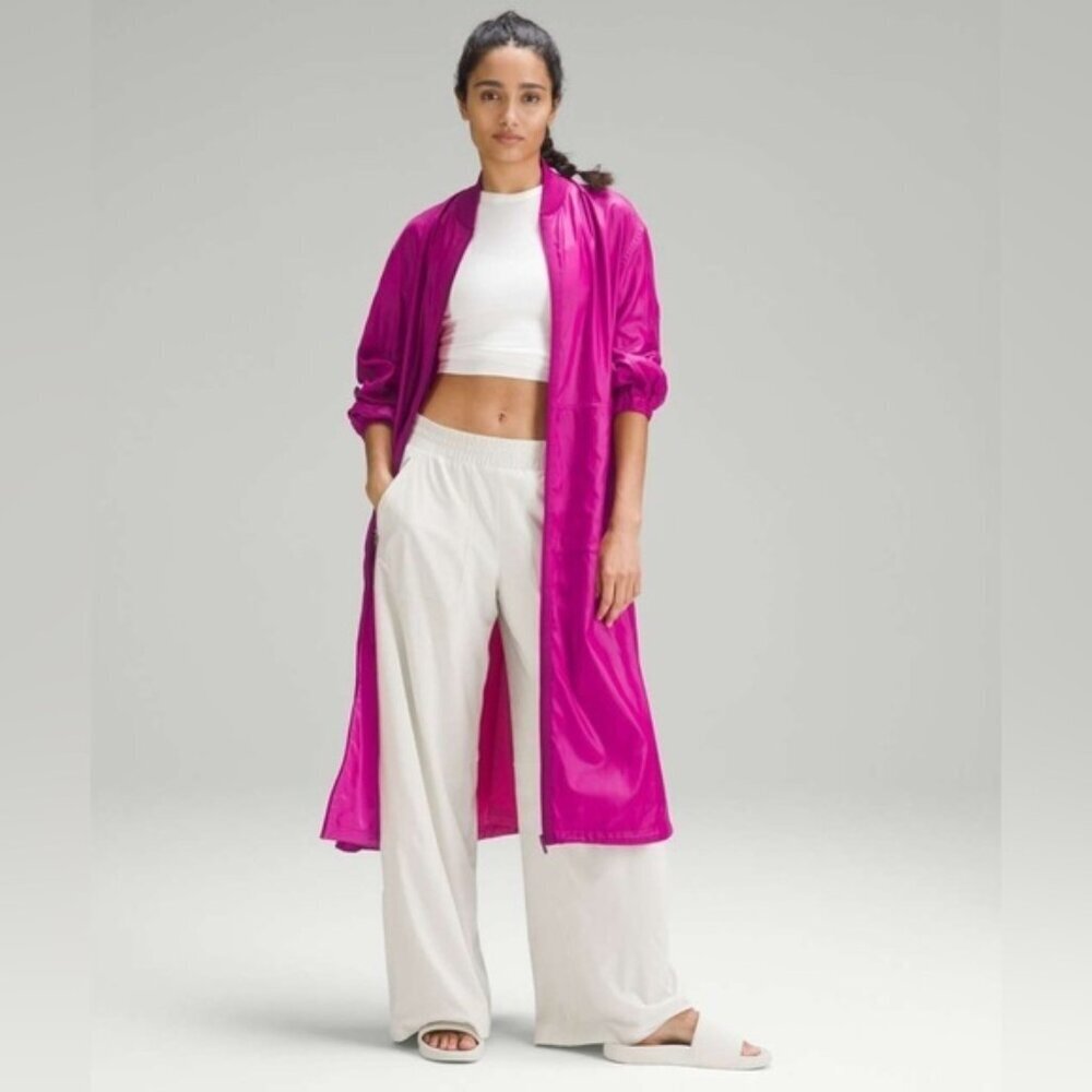 🍋 Lululemon Reversible Drape-Sleeve Long Jacket – Sonic Pink/Wild Berry | Size 2